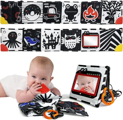 Black and White Baby Toys Tummy Time High Contrast Newborn Toys 0-3 Months, S...