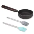 Cast Iron Pot and Silicone Brush Cast Iron Basting Pot for Grilling BBQ Basti...