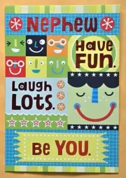 "Happy Birthday Nephew " Large Format Greeting Card 5.5x8.0"(+Envelope)