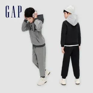 【GAP】男童裝 Logo刷毛連帽外套 碳素軟磨系列-多色可選(836686)