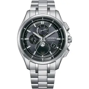 【CITIZEN 星辰】ATTESA 月相電波鈦金屬腕錶- 男錶 41.5mm 禮物 手錶(BY1001-66E)