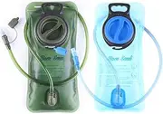 Baen Sendi Hydration Bladder 2 Liter/70 oz - Pack of 2(1 Piece Blue+1 Piece ArmyGreen) - BPA Free Hydration Pack, for Hiking Biking Climbing Cycling Running (2 Pack)