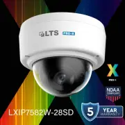 LXIP7582W-28SD PRO-X 8MP IP 2.8mm Low Lux 98ft IR WDR Ai NDAA Vandal Dome Camera