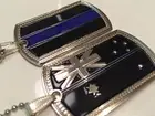 Thin Blue Line, Dog Tag, Australian Flag, Police, 1 X Tag With Chain, TBL