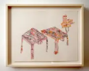 Julian Pozzi-Untitled , 2002-3, Ink and Watercolor on Paper 11x14' Framed