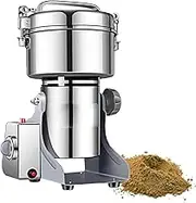 Grain Mill Grinder, Electric Grain Mill, Commercial Electric Grain Mill Grinder Spice Grinder Flour Mill, Stainless Steel Powder Pulverizer Grinding Machine for Nut Wheat Corn,1500g