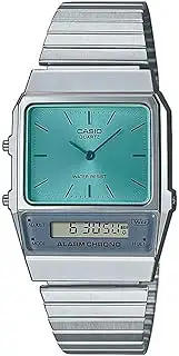 [Casio] AQ800EC-2A Vintage Style Digital Silver Strap Unisex Adult Watch, Blue Dial, 40.7 × 32.1 × 8.7 mm