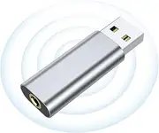 USB Sound Card, 3.5mm USB to Optical Audio Adapter Plug and, Driver Sound Card, Portable USB Audio Interface for League of Legend, Headset, Headphone