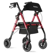 Ambliss Rollator Walkers with Seat for Seniors, 8" Wheels, 300lb. Weight Capa...