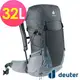 德國Deuter Futura 透氣網架登山背包 32L 黑/水藍 DT-3400821-GP 游遊戶外Yoyo Outdoor