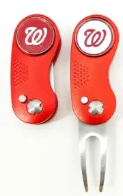 GOLF SWITCHBLADE Washington Nationals DIVOT REPAIR TOOL + Ballmarker Red