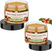 2PCS Batana Oil for Hair Growth - 100% Raw Organic Unrefined Hair Treatment & Scalp Care - Strengthens,Repairs Damaged Hair & Prevents Breakage - Natural Moisturizer for Dry,Frizzy Hair,120g