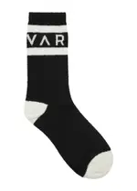 Varley Spencer Logo-intarsia Chenille Socks - Black And White S/M (UK 10-12 / M)