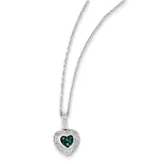 Sterling Silver Blue Diamond Small Heart Pendant