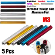 M3 Aluminum Column Round Threaded Sleeve Stud Standoff Nut Connector OD 5mm