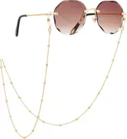 18K Gold Eyeglass Chain Sunglasses Strap Holder Reading Glasses Retainer Gold Be