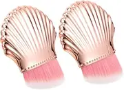 OHPHCALL Elegant Nail Dust Brush 2pcs Portable Makeup Brush for Blush Foundation Comfortable and Durable