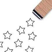 Star Hollow Rubber Stamp, 3/5 Inch Small Mini Stamp for Scrapbooking Card Making Planner