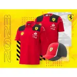 FERRARI 新款 2023 2024 法拉利車隊 F1 T 恤 POLO 衫一級方程式賽車服襯衫休閒運動裝