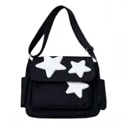 Cute Messenger Bag with Star Cute Coin Purse and y2k keychain,Y2K Star Black