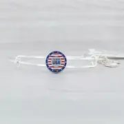 New Alex and Ani Team USA Olympic Slider Bangle Charm Bracelet Shiny Silver