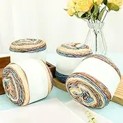 4 Pcs Ombre Yarn for Knitting Crocheting and Crafts DIY Flexible Soft Cotton Gradient Yarn for Making Blanket Scarf Shawl Sweater (Khaki)