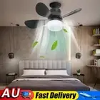 30W Ceiling Fan Light 3 Speeds LED Bulb Ceiling Fan (Black Small Remote) HOT