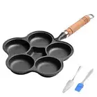 5-Cup Cast Iron Pancake Pans with Handle Egg Cooker Omelette Pan Fried Egg Pan