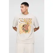 Mens Stone Oversized Moana Maui Disney License Printed T-Shirt
