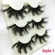 Wispy Cross 3D Soft Mink Hair False Eyelashes Eye Lashes Extension 25mm Lashes