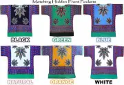 MENS Cannabis Marijuana Leaf Dashiki Print 100% Cotton By American Dashiki Brand