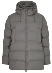 Rains Alta Quilted Rubberised Coat - Grey - M M