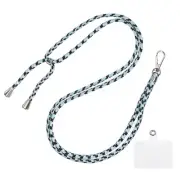 Phone Lanyard Adjustable with Patch for Smartphone Black White Green 1 Pack