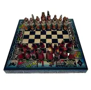 NEW Handcrafted by Artisans in Peru Inca Vs Conquistador Chess Set
