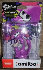 Nintendo Splatoon Amiibo Inkling Squid Mini Figure - Neon Purple Switch & 3DS