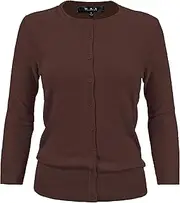 [YEMAK] Women's Crewneck Button Down Knit Cardigan Sweater Vintage Inspired CO079 (S-3X)