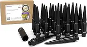 Wheel Accessories Parts 24 Pcs M14x1.5 14x1.5 Thread ET Spline Spike 4.75" Long Black Truck Spline Hex Fits ｜ Toyota Tundra Tacoma 4Runner