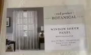 52 x 84" Botanical Sheer Rod Pocket Back Tab Curtain ONE Panel Light filtering