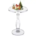 Sode Small Side Table，Modern Bedside Table，Solid Column Crystal Table for Living