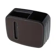 Car Trash Can Durable Front Seat Back Row Faux Leather Trash Bin Brown 1 Set