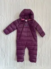 NWT Patagonia Infant Hi-Loft Down Sweater Bunting Snowsuit 0-3 Months Plum