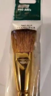 Pro-Art 1" Camel Hair Brush PRO-9119 Acrylics, Alkyds, Oils, Stains, Tempera NEW