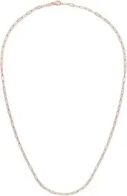 [JewelryWeb] 14k Rose Gold Polished Paperclip Chain Necklace With Pear Shaped Lobster Clasp Chain-Necklace for Women and Men