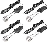 Mellisso 4X Auto Immersion Heater Kettle Travel Immersion Heaters Mobile Immersion Heaters Camping Outdoor Black