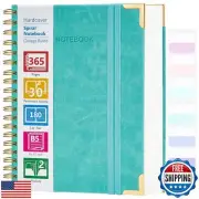 Spiral Notebook, 365 Page Hardcover Leather Notebook Journal, Large B5 Lined