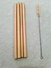 Bamboo Drinking Straws Set of 4 with Cleaner