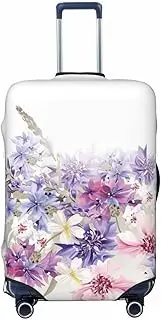[CADREWY] Floral Swirls Ivy Print Travel Suitcase Cover Luggage Protector with Elastic Anti Scratch for Carry On, Black, Medium