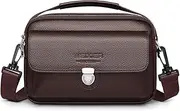 [BBJMTCJTZ] Men's Shoulder Bags Leather Crossbody Hand Tote Bags Street Commuter Bag, Brown, Medium