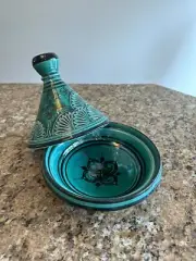 Traditional Moroccan Ceramic Serving Tagine Handmade/Painted