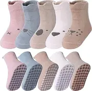 [YEBING] Baby Socks Toddlers Socks Baby Toddler Girls Boys Non Slip Grips Socks with Grippers Cotton Gifts Socks
